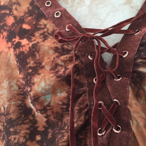 Vintage boho y2k tie dye bell sleeve long sleeve - Picture 3 of 8